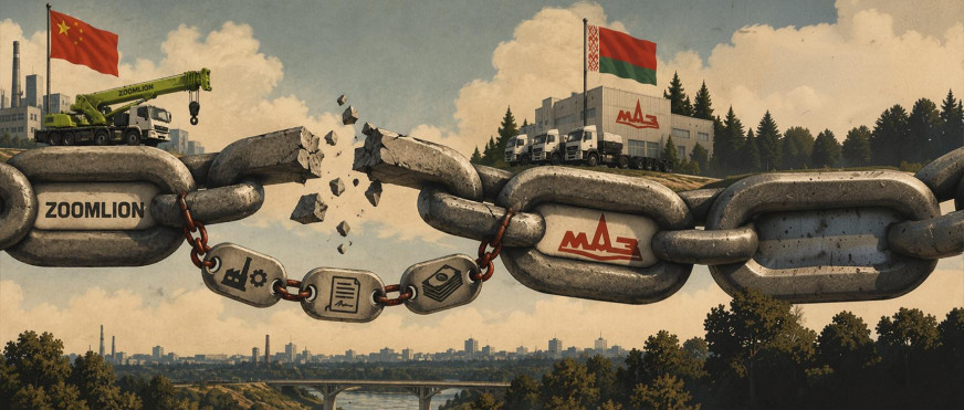 Кітайская Zoomlion працягнула супрацу з МАЗам пасля ўвядзення санкцыяў ЗША