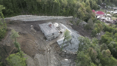 A large-scale construction project in Krasnaya Polyana
